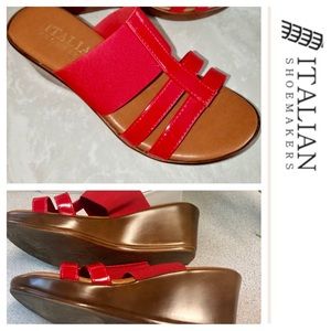 Italian Shoemaker Red Wedge Sandal